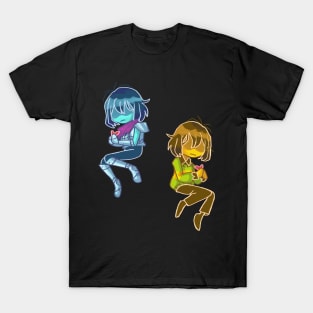 Kris Deltarune Dark world y Light world Stickers and pins!!! T-Shirt